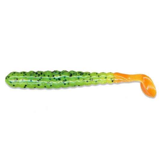 Grub Slider Bass Grub 7.6cm, culoare Chartreuse Black Flake Orange